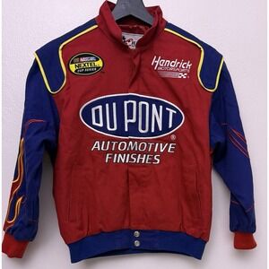 Vintage Jeff Gordon Dupont Jacket Kids Medium #24 Nascar Racing Flames